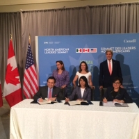 Commerce Secretary Penny Pritzker at an MOU Signing Ceremony, “Promoting Women’s Entrepreneurship and the Growth of Women-Owned Enterprises in North America,” at the North American Leaders&#039; Summit in Ottawa, Canada.  