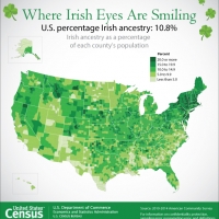 U.S. Census Bureau Graphic on U.S. Ancestry as a Percentage of Each County&#039;s Population
