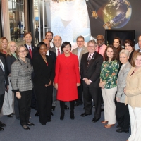 Commerce Secretary Pritzker recognizes NOAA employees for their hard work at the launch of the GOES-R satellite on November 19, 2016. 