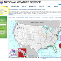 Visit weather.gov and type your ZIP code or city, state into the box highlighted below by the yellow circle. 